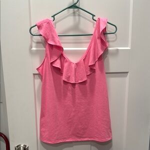 Pink Ruffle Sleeveless Top